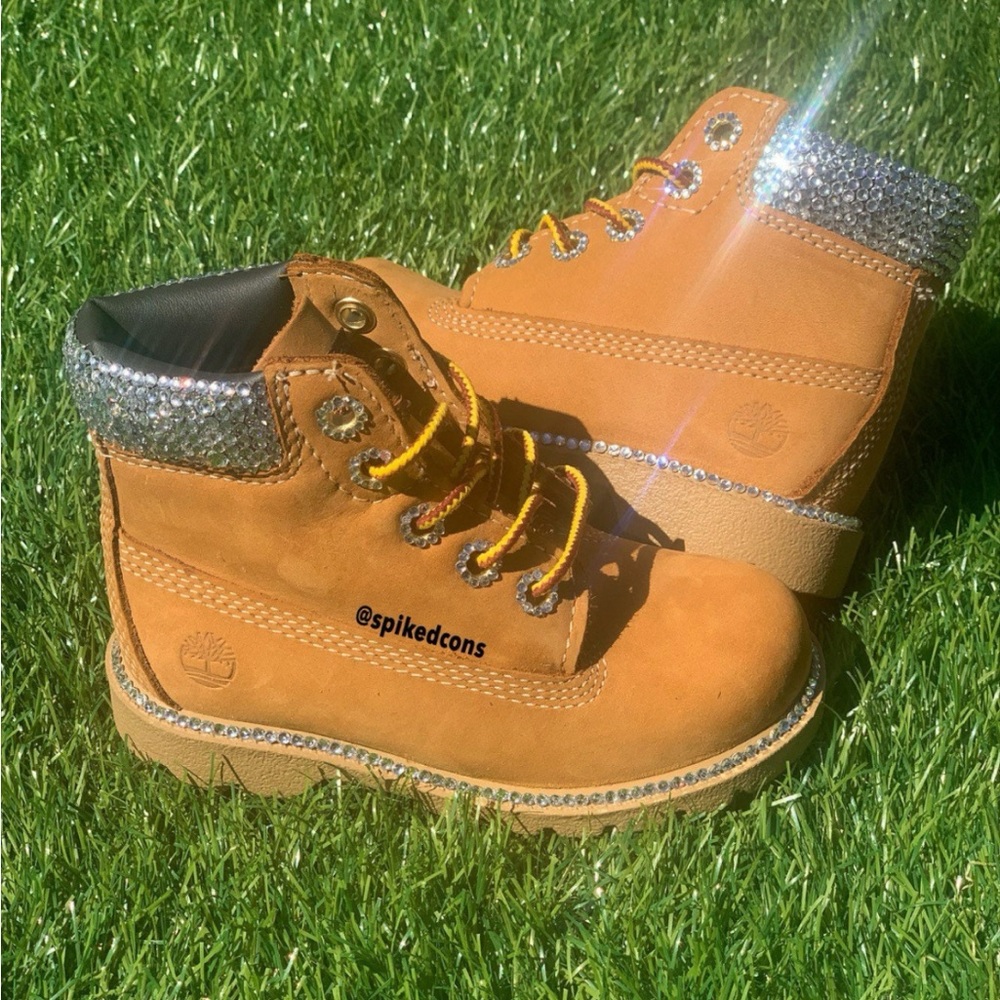 Custom Timberlands with Rhinestones - Picture 2 of 4